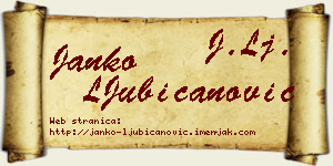 Janko LJubičanović vizit kartica